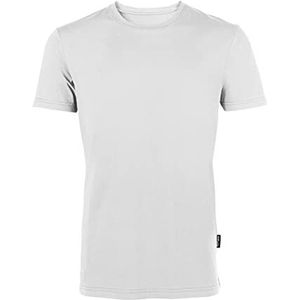 HRM Luxe heren T-shirt met ronde hals van 100% biologisch katoen, basic T-shirt wasbaar tot 60 °C, hoogwaardige en duurzame herenkleding, wit, XL, Wit