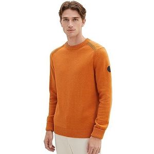 TOM TAILOR 1038246 heren sweater, 32752 - Tomato Cream Orange Melange