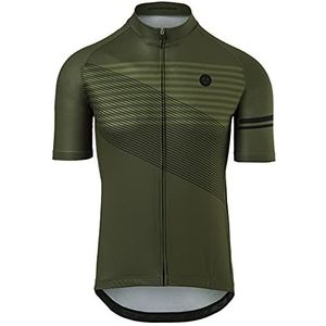 AGU Essential heren fietsshirt met strepen, ademend, korte mouwen, sneldrogend materiaal, fietskleding voor heren, 100% polyester interlock, slim fit