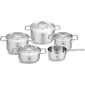 Fissler Pure Collection Pannenset - Topkwaliteit en gebruiksgemak - 5-Delig met RVS Deksels