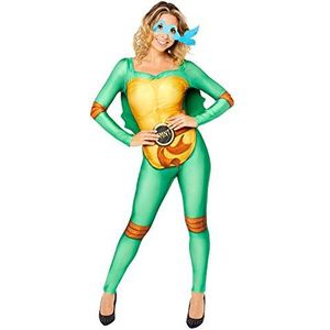 Amscan 9909152 Officieel Ninja Turtles kostuum voor dames met verwisselbare maskers, maat 44-46