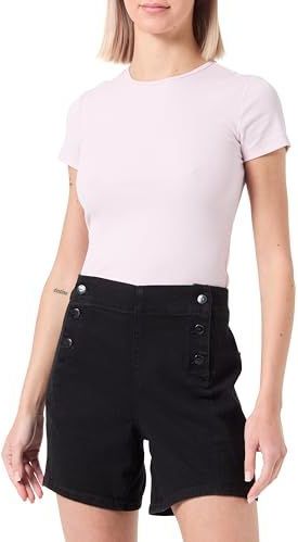 VERO MODA Vmkayla Vi185 Hr Button Shorts Dames, zwart.