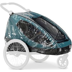 Hauck Regenhoes voor fietsaanhanger, op maat gemaakte Dryk Duo Raincover kinderwagen, klittenbandsluiting, ventilatiegaten, goede luchtcirculatie, opvouwbaar, ruimtebesparend, eenvoudig te bedienen,