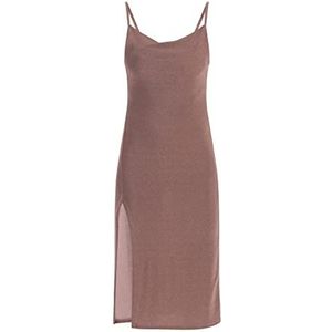 caneva Robe de soirée pour femme avec bretelles spaghetti, vieux rose, S