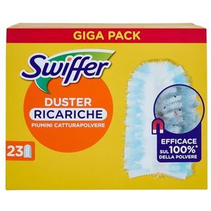 Swiffer Duster Plumeau Recharges, 23 Unités, Attrape et Retient 3x Plus de Poussière et Cheveux qu'un Plumeau Traditionnel, Nettoie Sans Disperser la Poussière, Manche Vendu Séparément