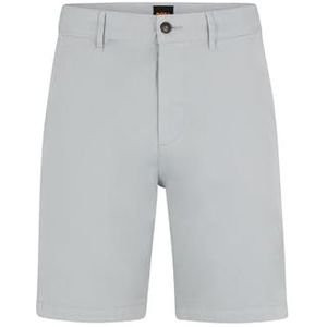 BOSS Hommes Chino-Slim-Shorts Short Slim Fit en Twill de Coton Stretch, Gris, 40