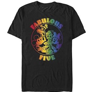 Disney Unisex Micky Mouse Prideful Five Organic T-shirt met korte mouwen, zwart, S, SCHWARZ