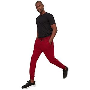 Trendyol Burgundy heren trainingsbroek Male Regular Fit Rubber Basic, Bordeaux