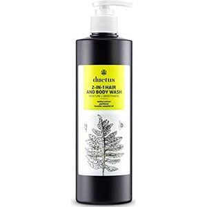 DUETUS 2-in-1 douchegel en shampoo, pH-neutraal, veganistische natuurlijke cosmetica voor mannen en vrouwen, 500 ml