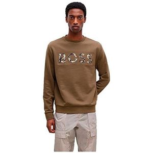 BOSS heren geweven t shirt, Donkergroen