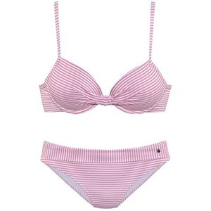 s.Oliver Jap-309 bikiniset voor dames, Roze en witte strepen