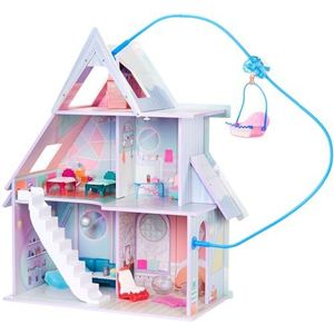 LOL Surprise OMG Winter Cottage speelset – + 45 verrassingen – poppenhuis met skilift, slaapkamer, badkamer, woonkamer, keuken, transformeerbare meubels – kinderen vanaf 4 jaar