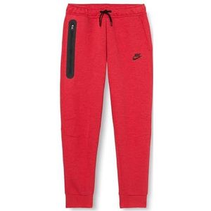 Nike B NSW Tech FLC Pant, sportbroek voor kinderen, LT Univ Red Htr/zwart/zwart