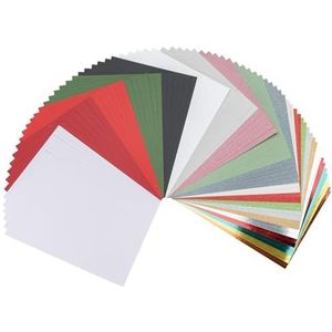 Vaessen Creative Florence 75 vellen gekleurd papier DIN A4 formaat kerstkleurenmix 216-200g/m² voor scrapbooking, kaarten maken, ponsen en andere creaties