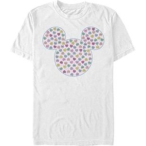 Disney Unisex Mickey Candy Ears Organic Korte Mouw T-Shirt Wit XXL, Weiss