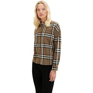 TOM TAILOR Dames Blouse, 30673, Big Check Woven, antraciet, 36, 30673 - antraciet Big Check Woven