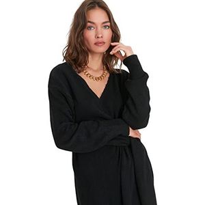 Trendyol Woman Regular Double-Brested Knitwear jurk, zwart, XS dames, zwart, XS, zwart.