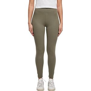 Urban Classics Dames Leggings van Jersey, hoge taille, yogabroek, Olive, 5XL, Olijf