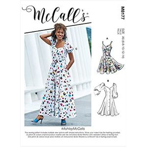 McCall's M8177A5 papieren jurk voor dames, wit