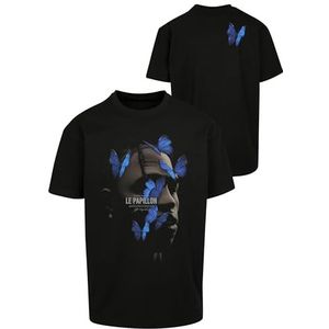 Mister Tee Le Papillon T-shirt, oversized, voor heren, zwart.