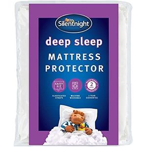 Silentnight Deep Sleep Matrasbeschermer met riemen, zachte gewatteerde matrashoes, machinewasbaar, hypoallergeen, voor King Size