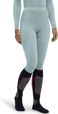 FALKE W TI Warme lange basisbroek voor dames, sneldrogend, groen (Jade 7439), milieuvriendelijk, maat M