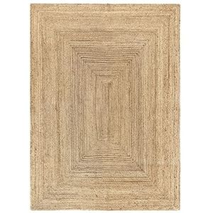 HAMID - Jute tapijt, natuurlijke kleur, alhambra jute tapijt, 100% jutevezel, handgemaakt, tapijt voor woonkamer, eetkamer, slaapkamer, hal, natuurlijke kleur (230 x 160 cm)