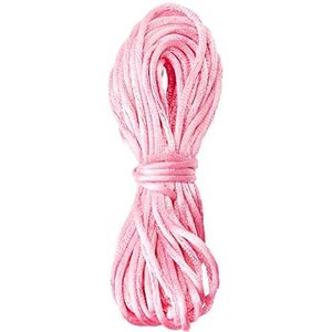 Satijnen touw, 2 mm x 6 m, roze