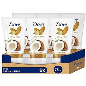 Dove Nourishing Secrets Handcrème met kokosolie en amandelmelk voor droge huid, 6 x 75 ml