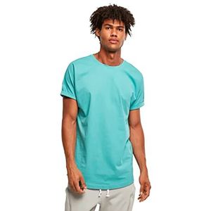 Urban Classics - Long Shaped Turnup Heren T-shirt - Blauw