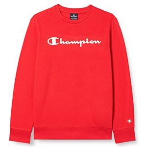 Champion Legacy American Classics-Ultra Light Powerblend Terry Logo Crewneck Sweatshirt met capuchon voor jongens, Rosso Intenso, 13-14 jaar, rosso intenso