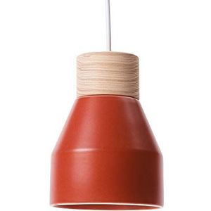 Lussiol 250478 hanglamp, keramiek/hout, 40 W, donkerrood, klein