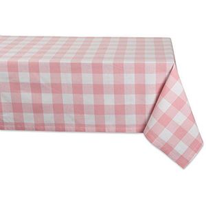 DII Buffalo Check Collection Klassieke boerderijtafelkleed, 152,4 x 213,4 cm, roze en wit