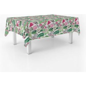 ECOMMERC3 Tafelkleed van wasdoek, rond, maat 140 cm, duurzaam, gemakkelijk schoon te maken voor je tafel. Vlekbestendig en waterdicht