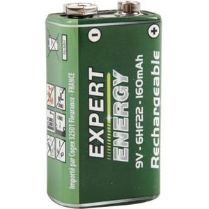 ITENSE - Oplaadbare batterij, 9V oplaadbare batterij - Oplaadbare batterij LR22-1 - 9V - 160mAh - Duurzaam - Bespaart geld - Recyclebaar - Ideaal voor dagelijks gebruik