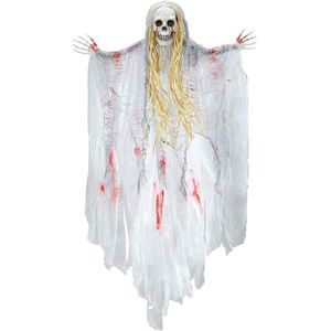 Widmann 7791Y spookfeestdecoratie, 90 cm, decoratie, accessoires, griezels, kunstbloed, skelet, ghost, Halloween, carnaval