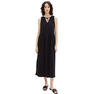 TOM TAILOR 1036669 maxi-jurk zonder mouwen dames, 14482 Deep Black