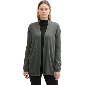 TOM TAILOR Cardigan en tricot pour femme, 24775 - Pale Bark Green Melange, XXL