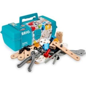 BRIO Builder 34586 Box 49 stuks. - Het creatieve bouwspeelgoed van zwaarden - insteigerset in praktische gereedschapskoffer - voor kinderen vanaf 3 jaar