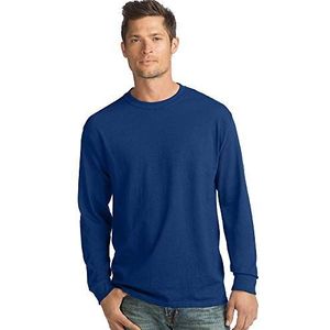 Hanes Lot de 4 t-shirts à manches longues Essentials O5286 pour homme (lot de 4), Bleu profond, S