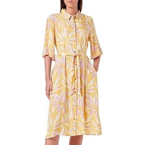 KAFFE Kasafir Oline Dress Femme, Yellow/Lupine Flower Print, 36