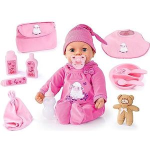 Bayer Design 94697AL Piccolina Real Tears babypop, huilt echte tranen, lacht, met accessoires, roze
