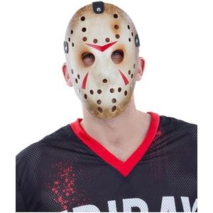 Smiffys Jason Voorhees 81033 herenmasker, wit, rood, één maat