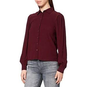 Q/S designed by Blouse met lange mouwen, regular fit, Donker rood