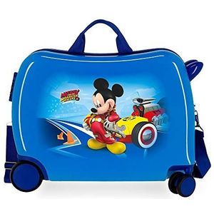 Disney Lets Roll Mickey Kinderkoffer, blauw, 50 x 49 x 20 cm, stijf, ABS, zijcombinatiesluiting, 39 l, 3 kg, 4 handbagage, Azul, 50 x 49 x 20 cm, kinderkoffer, Blauw, Koffer voor kinderen