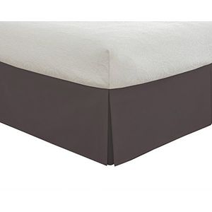 Lux Hotel Klassieke geplooide lattenbodem van 35,6 cm, voor tweepersoonsbed, grijs