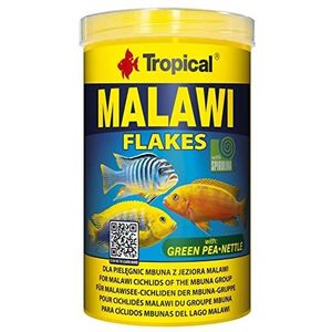 Malawi 1000 ml / 200 g – voedsel met meerdere ingrediënten voor Malawi cichliden uit de groep mbuna, vlokken