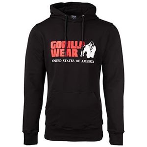 Gorilla Wear Klassieke hoodie voor heren, zwart.