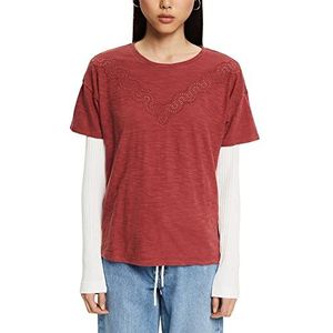 edc by ESPRIT Dames T-Shirt, 805/terracotta, S, 805/terracotta