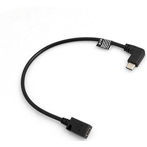 System-S USB 3.1 type C datakabel (male) 90° schuin naar mini USB vrouwelijk 27cm